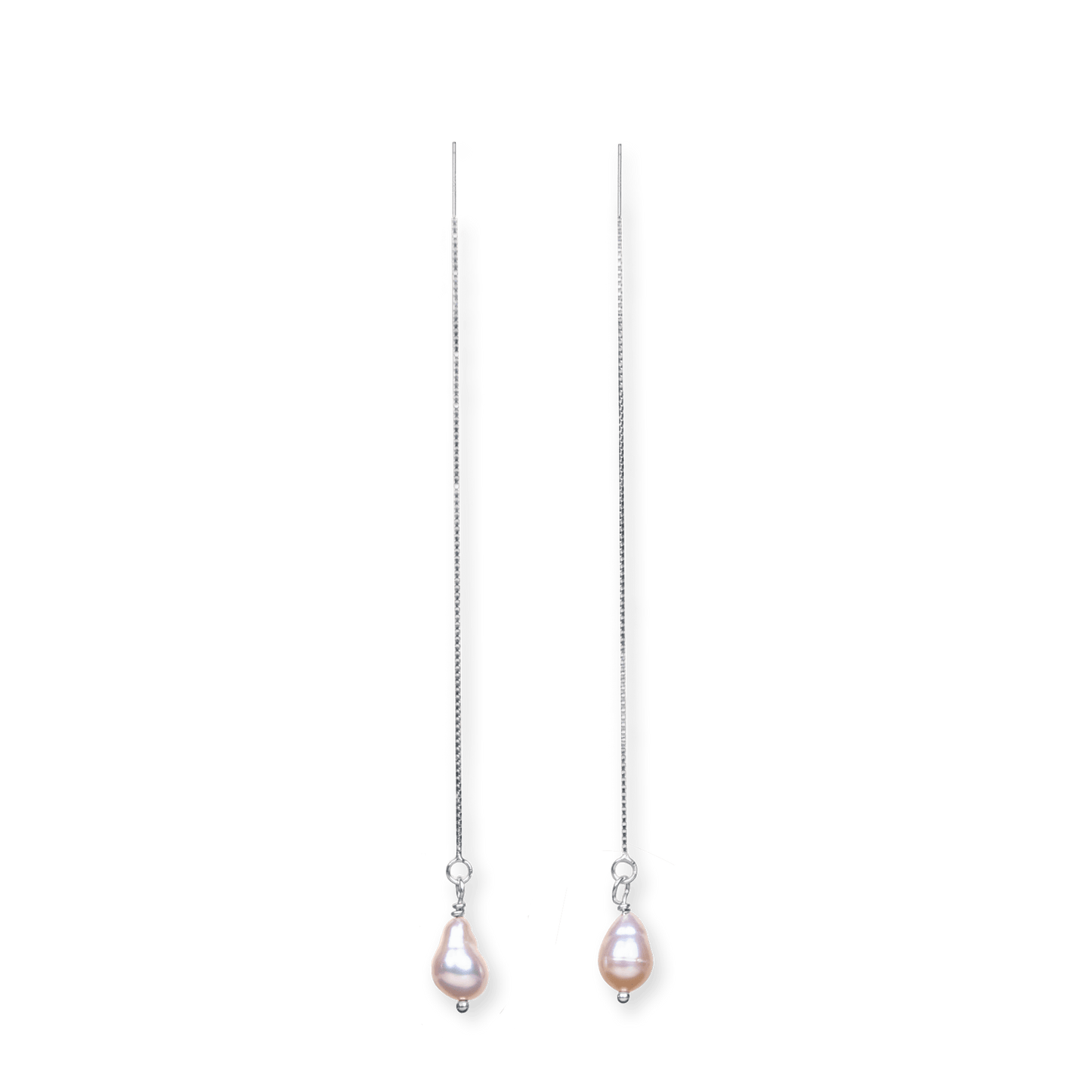 Pear Pearl Threader Earrings