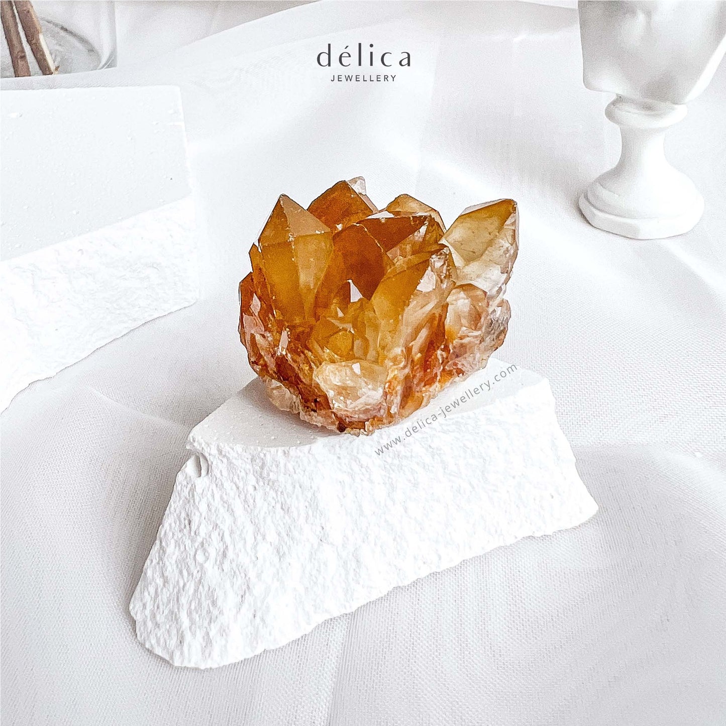 Quartz Cluster with Limonite Inclusion