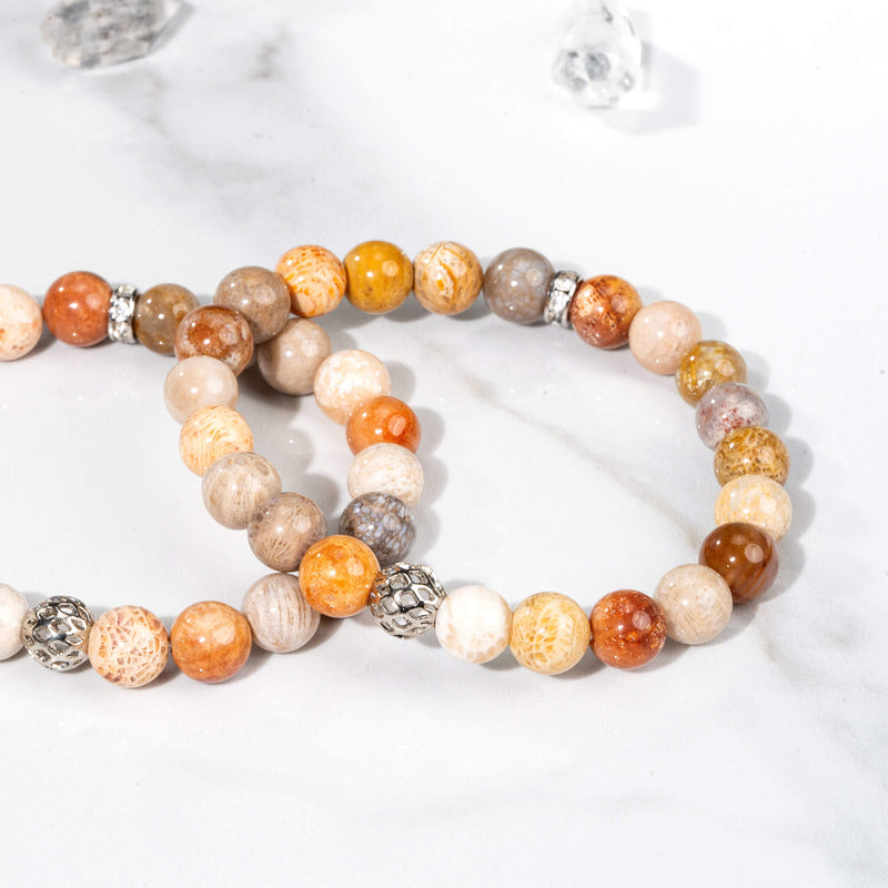 Kit bracelet fil élastique perles jade orange pale - Kit bracelet - Creavea