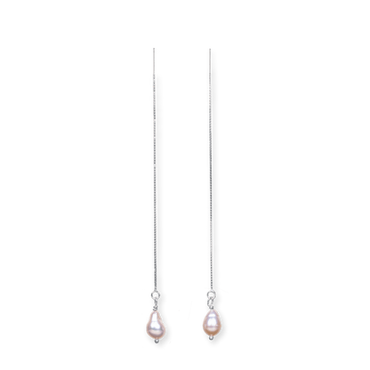 Pear Pearl Threader Earrings