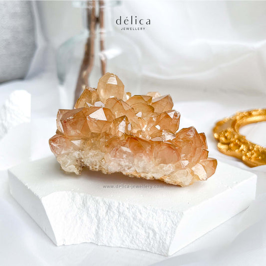 Quartz Cluster with Limonite Inclusion